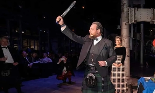 James Buntin Presenting the Ode to the Haggis for Scots Collage