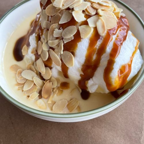 WHISKY ICE CREAM WITH TOASTED ALMONDS